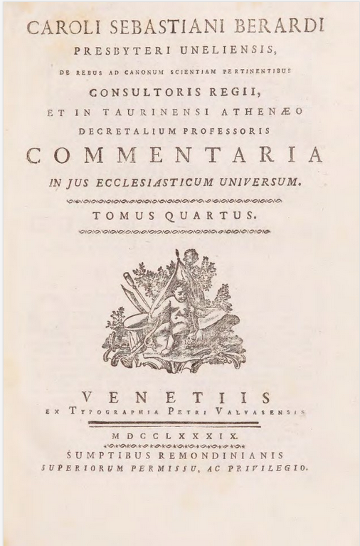 Commentaria in Jus Ecclesiasticum Universum: : tomus quartus