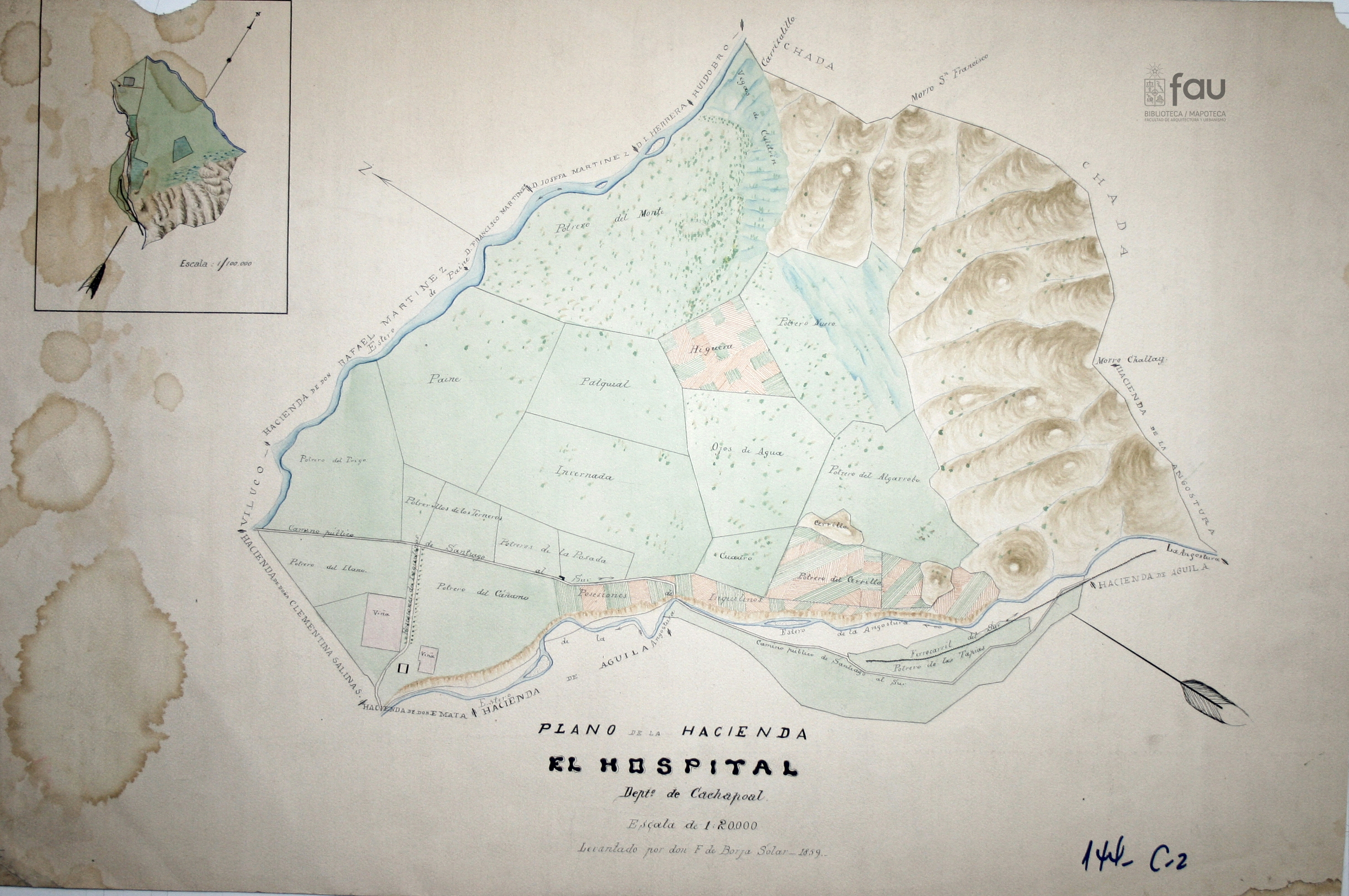 Plano de la  Hacienda El Hospital