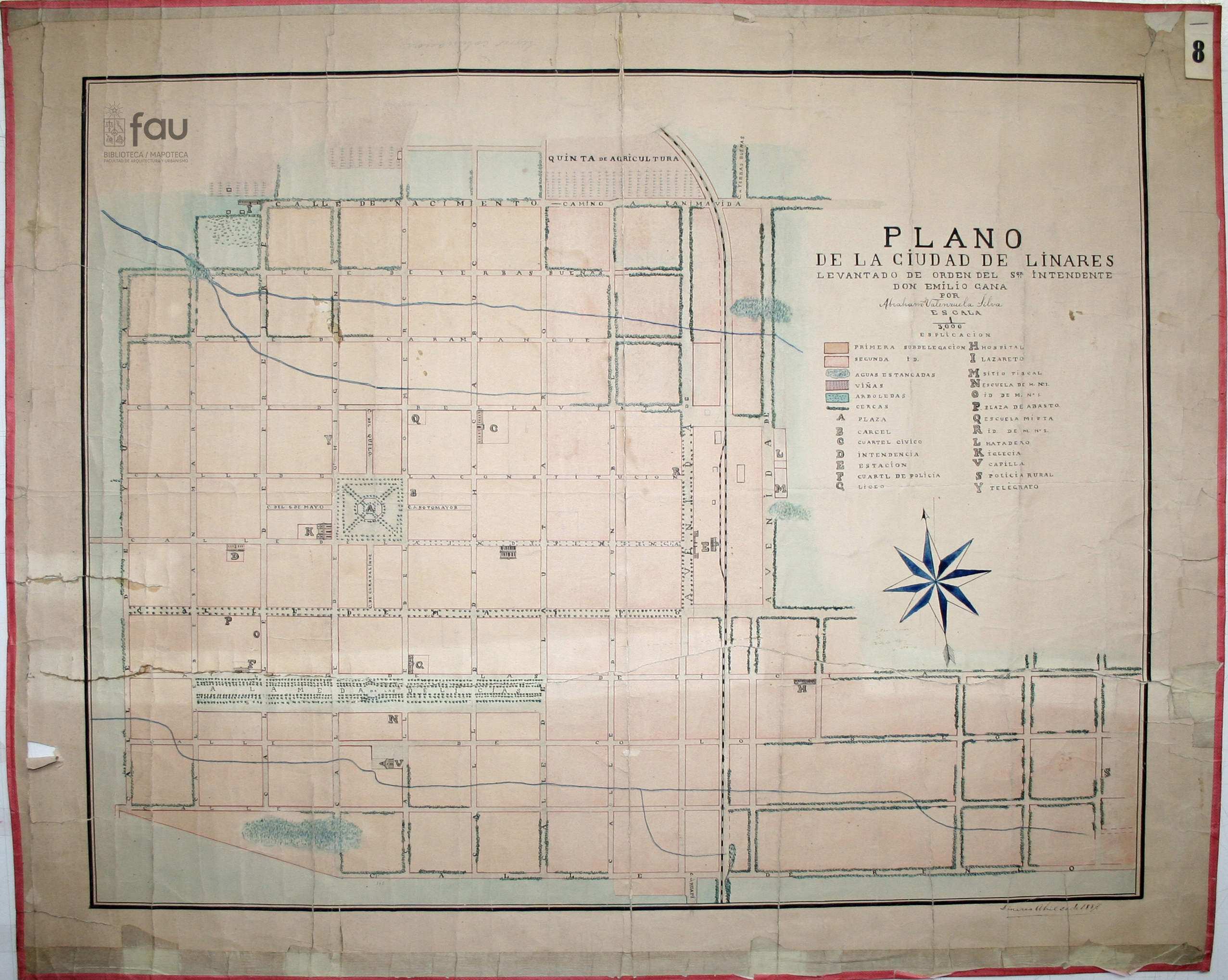 Plano de la ciudad de Linares