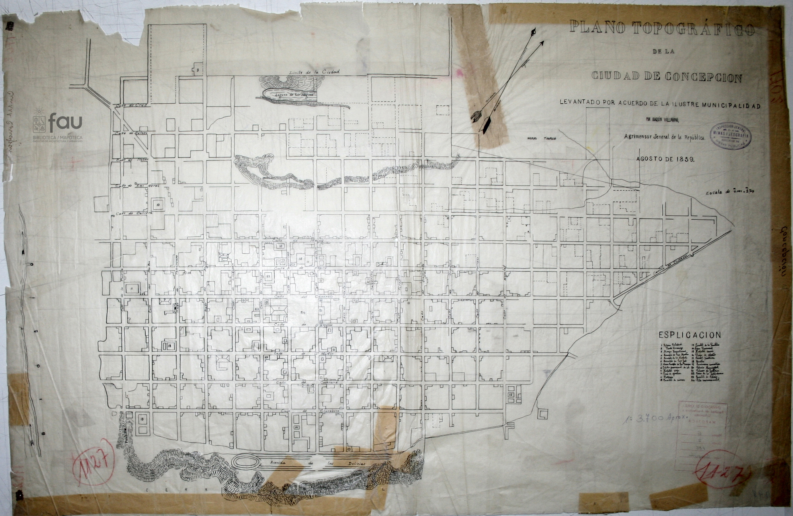 Plano topográfico de la ciudad de Concepción